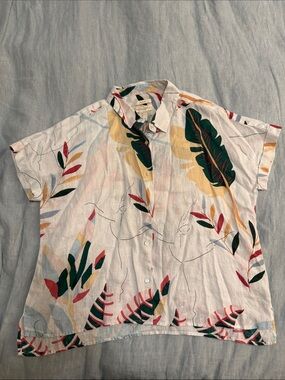 Cynthia Rowley Lightweight Linen Button-Up Shirt